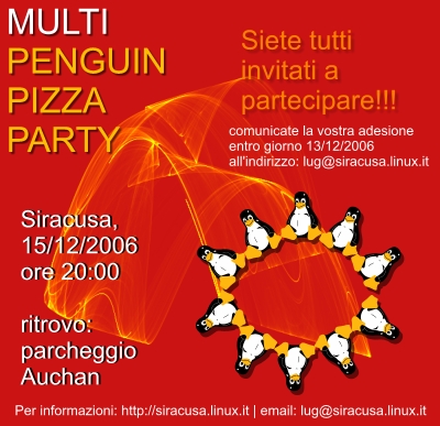Multi Penguin Pizza Party @ Siracusa